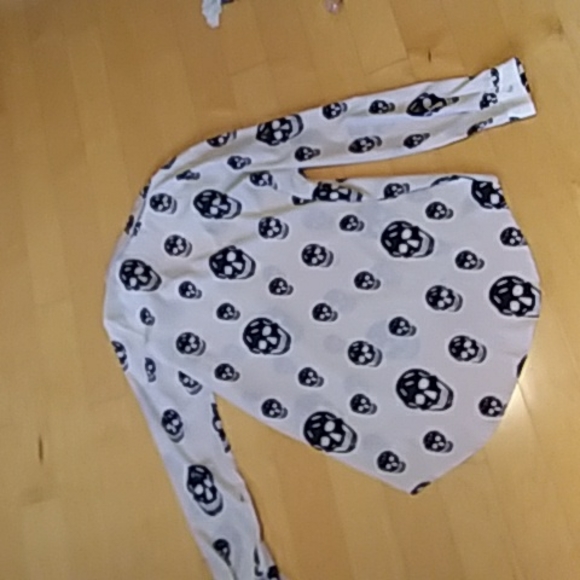 Buffalo david bitton long sleeve studded johnny collar skull print blouse - Picture 4 of 5